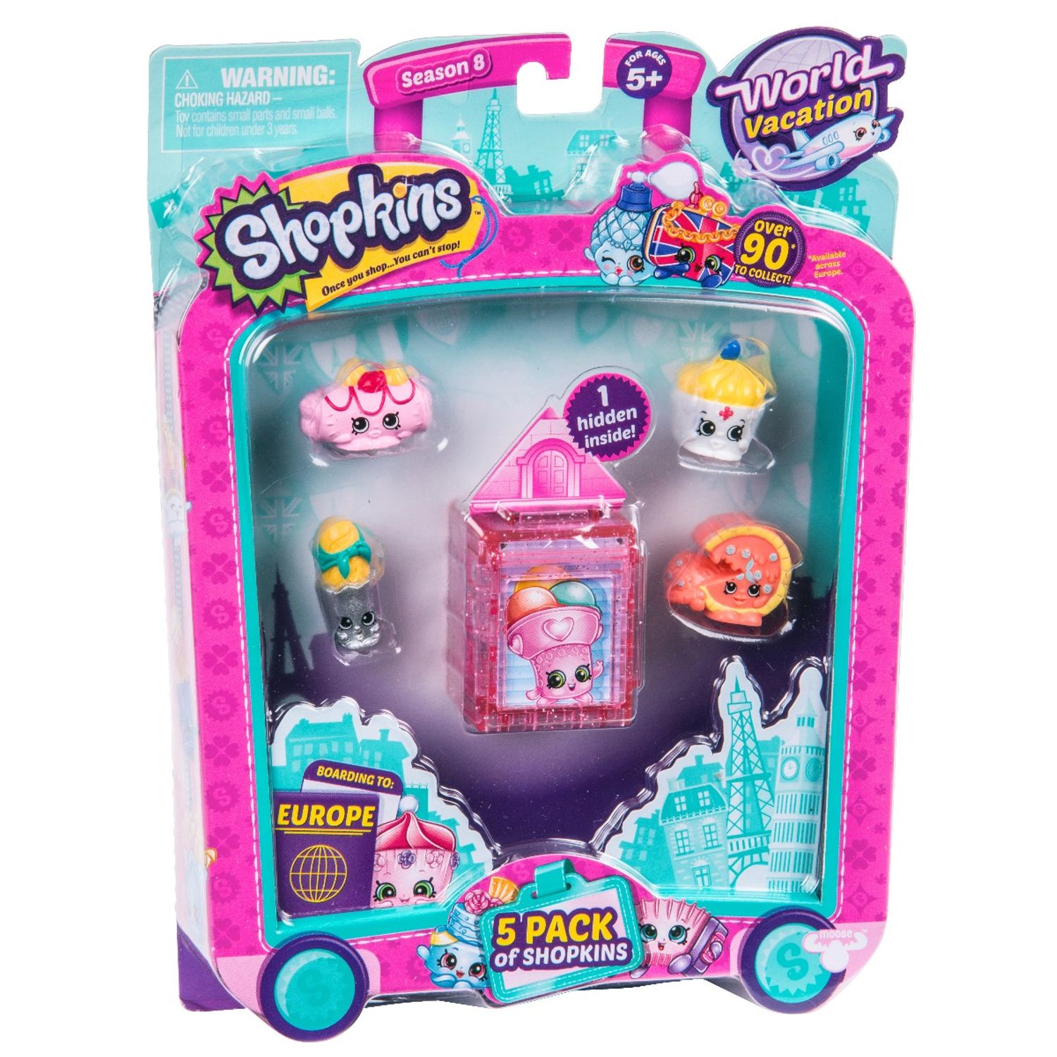 SHOPKINS, PACHET 5 FIGURINE, COLECTIA EUROPA fotografia produsului