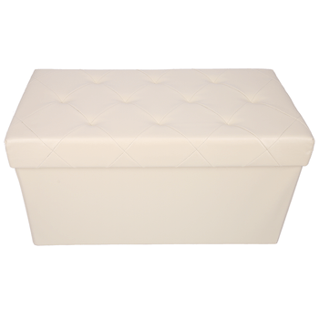 Taburet pliabil cu spatiu de depozitare, greutate suportata 150 kg, 76x38x38cm, tb66 bej
