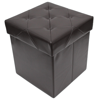 Taburet pliabil cu spatiu de depozitare, 38x38x38 cm, grunberg tb101/maro