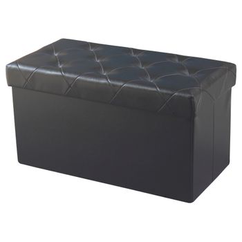 Taburet pliabil cu spatiu de depozitare, greutate suportata 150 kg, 76x38x38 cm, tb66 negru