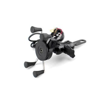 X bracket suport oglinda moto 2010-001 cu port usb pentru incarcare smartphone