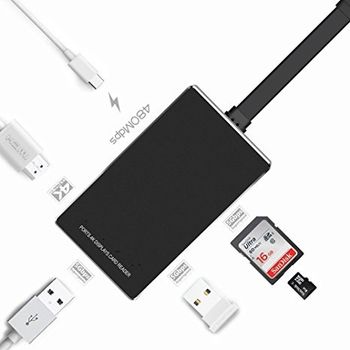 Adaptor c-type usb 3.0 , 4k hdmi hd, port usb 3.0, slot sd pentru macbook yc-210