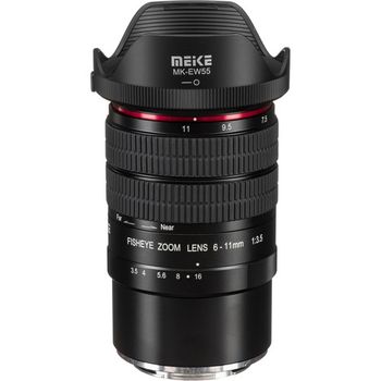 Obiectiv manual meike mk-6-11mm f/3.5 fisheye zoom pentru canon ef mount