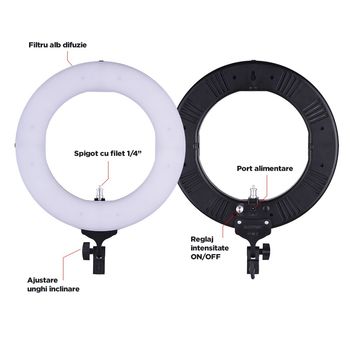 Lampa circulara zomei 35cm cu suport telefon
