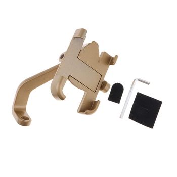 Suport moto c-2 gold din aluminiu pentru smartphone cu rotire 360