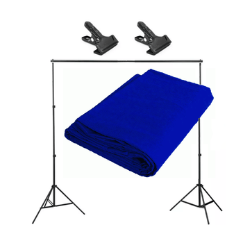Kit pentru suport fundal studio foto 190cm si fundal albastru 3x6m