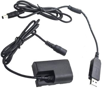 Ac adapter usb ack-e6 coupler dr-e6 lp-e6 replace canon