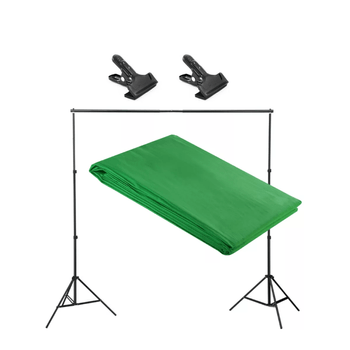 Kit pentru suport fundal studio foto 190cm si fundal verde 3x6m