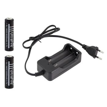 Incarcator dublu, procart, cu 2 acumulatori li-ion 18650 inclusi, indicator led, oprire automata