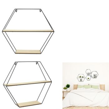 Raft de perete, metalic, hexagonal