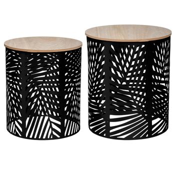 Masuta cafea, set 2 bucati black