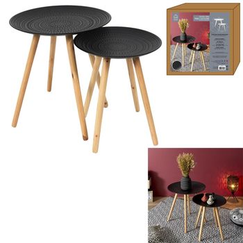 Masuta cafea set 2 bucati nomade negru