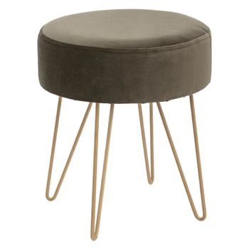 Taburet rotund, verde kaki, dekos