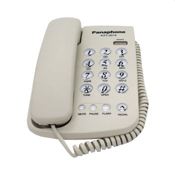 Telefon fix cu fir, oem, functie mute, pause, reapelare, flash, 16 taste mari, alb
