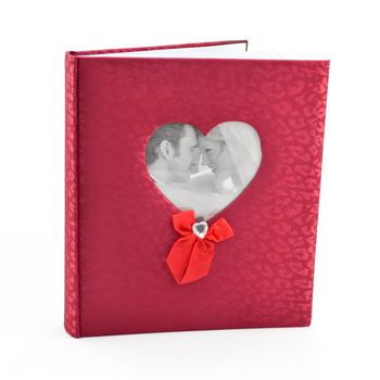 Album foto nuptial happy end personalizabil, 64 pagini, a4, rosu, foto autoadezive