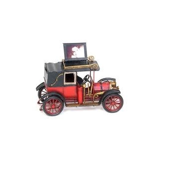 Macheta masina old car, procart, rama foto pliabila vintage, metal, 20x10x13 cm, rosu