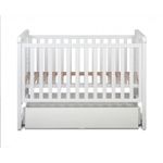 Patut cu sistem de leganare, laterala culisanta, sertar YappyMove din lemn de fag, YappyKids, 120x60 cm, Alb fotografia produsului View 7 S