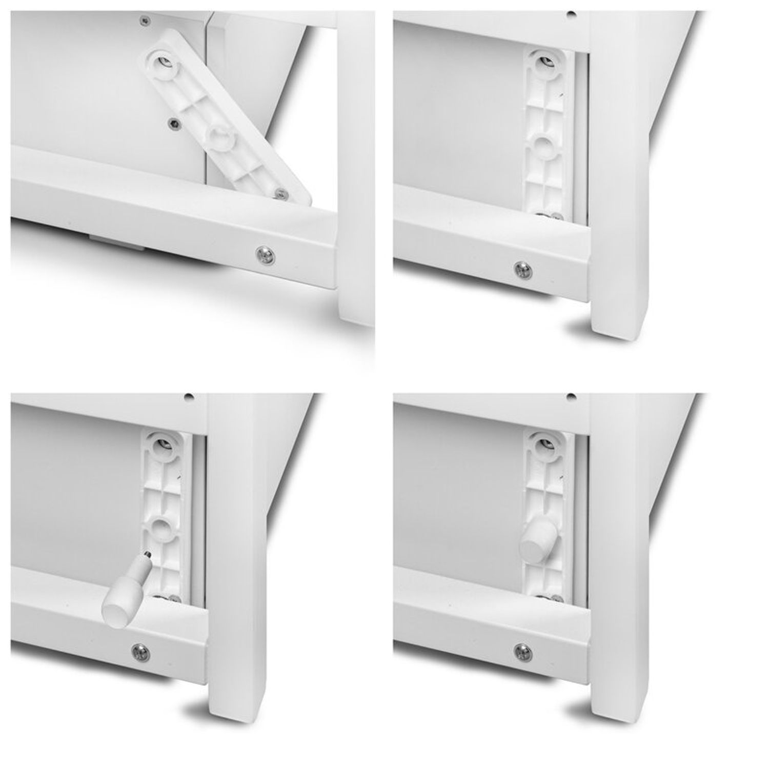 Patut cu sistem de leganare, laterala culisanta, sertar YappyMove din lemn de fag, YappyKids, 120x60 cm, Alb fotografia produsului View 4 L