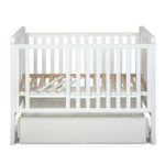 Patut cu sistem de leganare, laterala culisanta, sertar YappyMove din lemn de fag, YappyKids, 120x60 cm, Alb fotografia produsului View 10 S