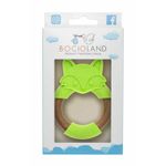 Bocioland - Jucarie de dentitie din silicon si lemn, Vulpe, Verde fotografia produsului View 2 S