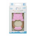 Bocioland - Jucarie de dentitie din silicon si lemn, Vulpe, Roz fotografia produsului View 2 S