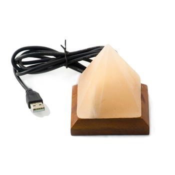 Mini veioza de sare piramida, procart, multicolora usb