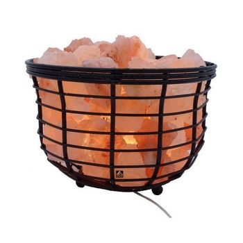 Lampa din sare, procart, 15w, soclu e14, intrerupator, suport cos metalic