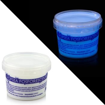 Vopsea glow in the dark, procart, fosforescenta, luminescenta, transparenta care lumineaza albastru, 30 ml