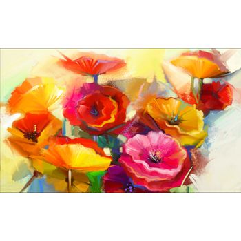 Tablou, arlata word mag, dormitor, hol, flori 1190, rama lemn, multicolor, 80x50 cm, rezolutie full hd
