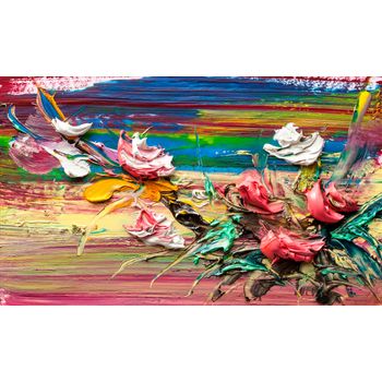 Tablou, arlata word mag,pictura flori 1240, rama lemn, multicolor,150x90 cm, rezolutie full hd