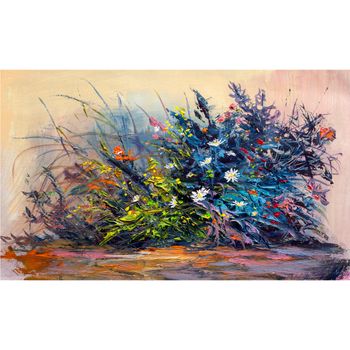 Tablou, arlata word mag, dormitor, hol, flori 1195, rama lemn, multicolor, 120x80 cm, rezolutie full hd