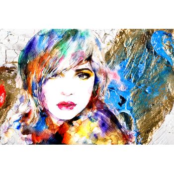 Tablou, arlata word mag,dormitor,living,portret1253, rama lemn, multicolor, 60x40 cm