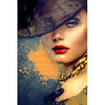 Tablou, arlata word mag, dormitor, hol,portret1245, rama lemn, multicolor, 80x50 cm