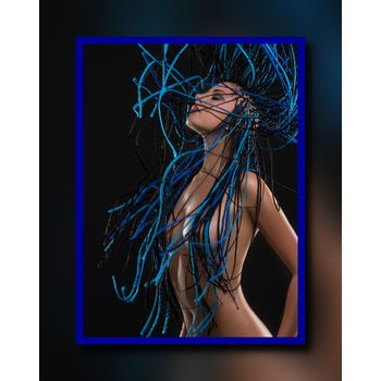 Tablou, arlata word mag, dormitor, hol,portret abstract 1235, rama lemn, multicolor, 80x50 cm, rezolutie full hd