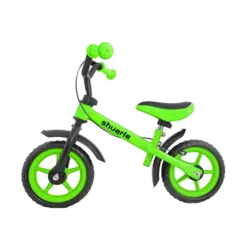 Bicicleta fara pedale pentru copii 2-5 ani, 12 inch, verde, cu frana de mana si sezut reglabil