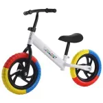 Bicicleta de echilibru fara pedale, Bicicleta incepatori pentru copii intre 2 si 5 ani, Alba cu roti in 3 culori fotografia produsului