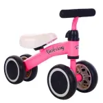 Mini bicicleta cu 4 roti, fara pedale pentru copii intre 12 si 36 de luni, Roz, Tricicleta fotografia produsului