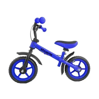 Bicicleta fara pedale pentru copii 2-6 ani, 12 inch, albastra, cu frana de mana si sezut reglabil