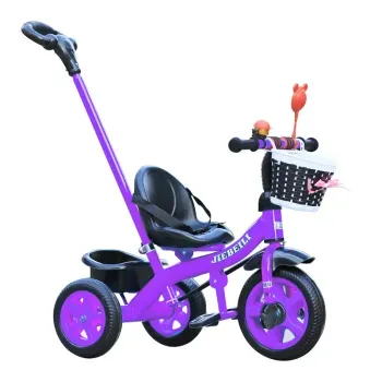 Tricicleta cu pedale pentru copii 2-5 ani, cu maner parental detasabil, mov