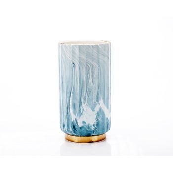 Vaza decorativa, Cylinder, Albastru, 21 cm, Ella Home elefant.ro imagine 2022 caserolepolistiren.ro