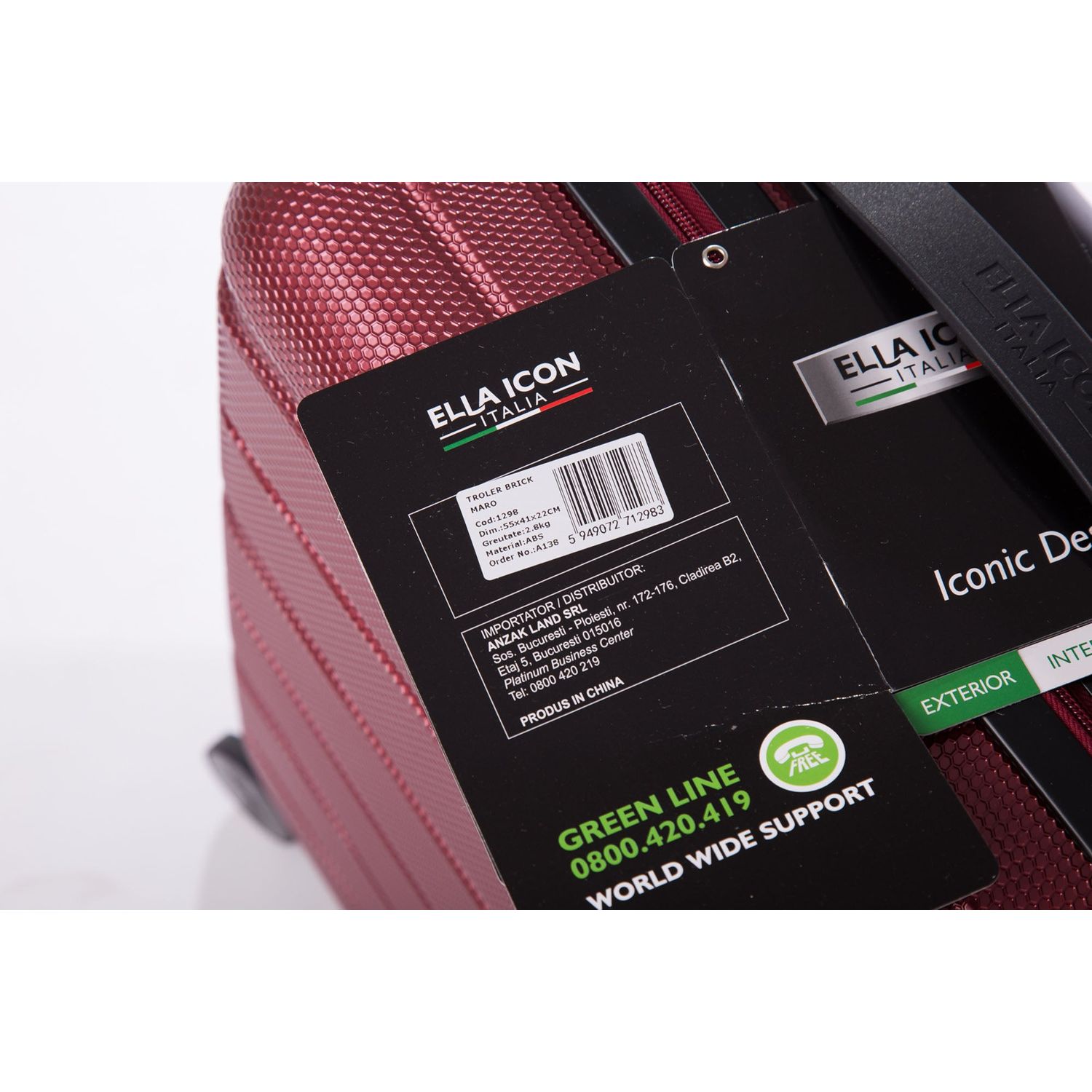 Troler Brick Rosu 55*41*22 Cm, Ella Icon fotografia produsului View 6 L