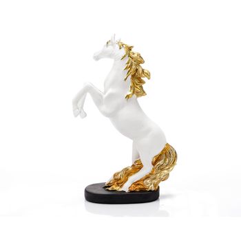 Statueta din rasina, horse white, alb, 23 cm, ella home