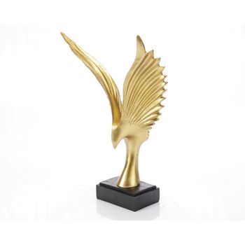 Statueta din rasina, bird gold, auriu, 26 cm, ella home