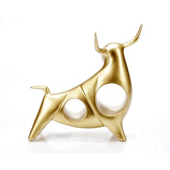 Statueta din rasina, bull, auriu, 24 cm, ella home