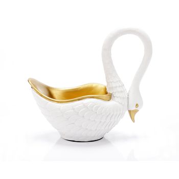 Vaza decorativa, swan, alb, 23 cm, ella home