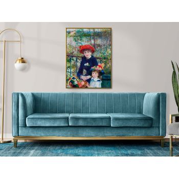 Tablou canvas, intaglio, color, clasic, two sisters de pierre renoir, print pe panza premium, pentru living rnr26-2