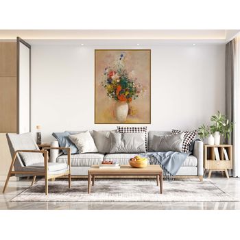 Tablou canvas, intaglio, color, clasic, flori de camp in vaza, print pe panza premium, pentru living