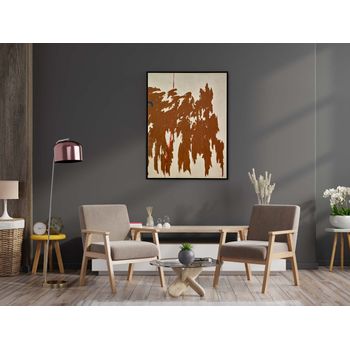 Tablou canvas, intaglio, abstract, print pe panza premium, color, in nuante de maro, pentru living, dormitor, birou