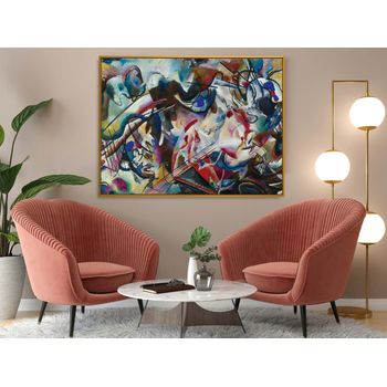 Tablou canvas, intaglio, multicolor, abstract, compisition vi de wassily kandinsky, print pe panza premium, pentru birou modern