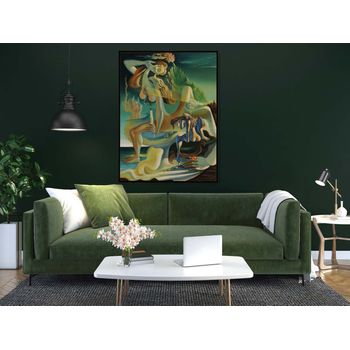 Tablou canvas, intaglio, color, suprarealism, siluete, print pe panza premium, pentru living, hol, dormitor sdl02-1